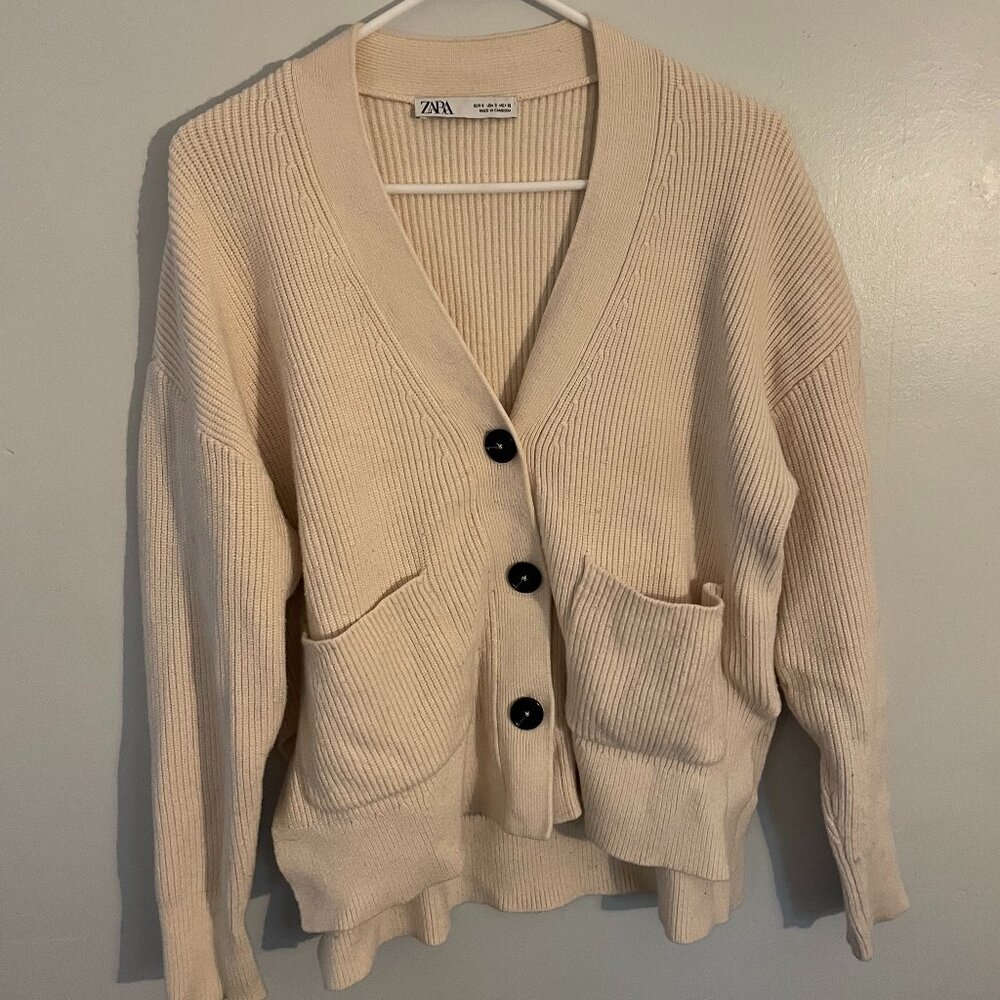 Zara Cardigan Sweater - Cream - Small